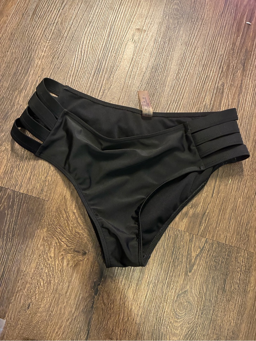 Black Strappy Bikini Bottoms
